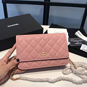 Chanel Wallet On Chain Pink Gold Caviar 19x12x3.5cm - 1