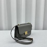 Miu Miu Logo Plaque Leather Shoulder Bag Grey 20x13.5x5.5cm - 5