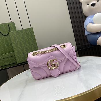 Gucci GG Marmont Shoulder Bag Pink 22cm