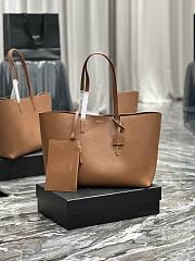 YSL Shopping Bag Supple Leather Brown 37x28x13cm - 1