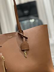 YSL Shopping Bag Supple Leather Brown 37x28x13cm - 2