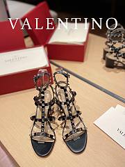 Valentino Garavani Rockstud Heeled Sandals Black Gold 6cm - 4