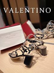 Valentino Garavani Rockstud Heeled Sandals Black Gold 6cm - 3