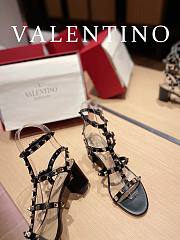 Valentino Garavani Rockstud Heeled Sandals Black Gold 6cm - 2