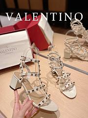 Valentino Garavani Rockstud Heeled Sandals White 6cm - 1