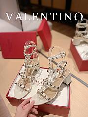 Valentino Garavani Rockstud Heeled Sandals White 6cm - 5