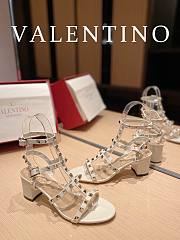 Valentino Garavani Rockstud Heeled Sandals White 6cm - 4