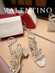 Valentino Garavani Rockstud Heeled Sandals White 6cm - 3