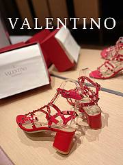 Valentino Garavani Rockstud Heeled Sandals Red 6cm - 5