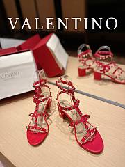 Valentino Garavani Rockstud Heeled Sandals Red 6cm - 4