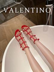 Valentino Garavani Rockstud Heeled Sandals Red 6cm - 3