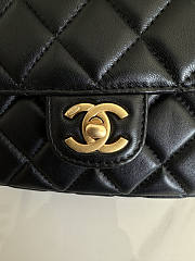 Chanel Flap Bag With Top Handle Black Gold 23.5x13.5x5.5cm - 4