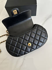 Chanel Flap Bag With Top Handle Black Gold 23.5x13.5x5.5cm - 2