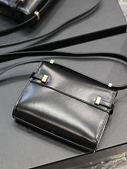 YSL Manhattan Leather Shoulder Bag Black 19x14x4cm - 6