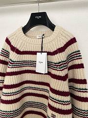 Celine Crew Neck Sweater Striped Ribbed Wool - 2