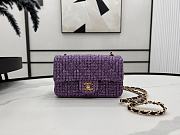 Chanel Small Flap Bag Purple Tweed 20cm - 1