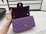 Chanel Small Flap Bag Purple Tweed 20cm - 5