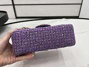 Chanel Small Flap Bag Purple Tweed 20cm - 4