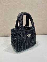 Prada Embellished Satin Mini Handbag Black 18x16x10cm - 5