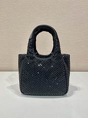 Prada Embellished Satin Mini Handbag Black 18x16x10cm - 2