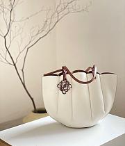 Loewe Shell Small Leather Tote White 33x25x15cm - 6