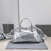 Balenciaga Neo Cagole Handbag Silver 32x21x13cm - 4