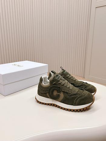 Dior C'est Sneaker Khaki Suede Calfskin Mesh