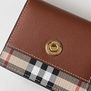 Burberry Vintage Check Small Leather Wallet Brown 10x3.5x8.5cm - 4