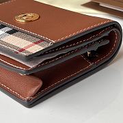 Burberry Vintage Check Small Leather Wallet Brown 10x3.5x8.5cm - 2