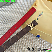 Louis Vuitton LV Monogram Red Gold Belt 2cm - 2