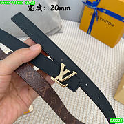 Louis Vuitton LV Monogram Black Gold Belt 2cm - 2