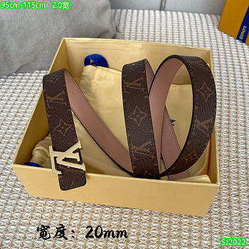 Louis Vuitton LV Monogram Pink Gold Belt 2cm