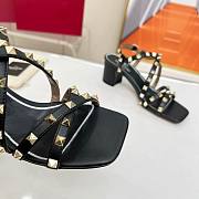 Valentino Rockstud Calfskin Sandal Straps Black 60mm - 5