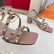 Valentino Rockstud Calfskin Sandal Straps Rose 60mm - 5