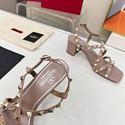 Valentino Rockstud Calfskin Sandal Straps Rose 60mm - 4