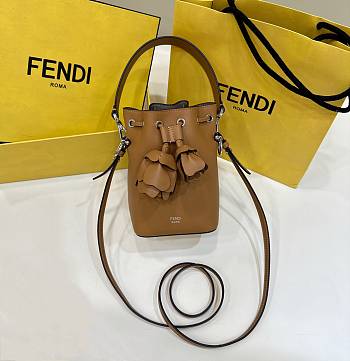 Fendi Mon Tresor Tan Leather Mini-bag 3D Roses 18x12x10cm