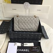 Chanel Flap Bag Grey Caviar Gold Hardware 25cm - 5