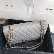 Chanel Flap Bag Grey Caviar Gold Hardware 25cm - 3