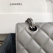 Chanel Flap Bag Grey Caviar Silver Hardware 25cm - 6