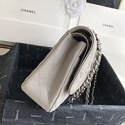 Chanel Flap Bag Grey Caviar Silver Hardware 25cm - 5