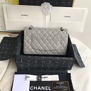 Chanel Flap Bag Grey Caviar Silver Hardware 25cm - 4