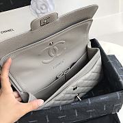 Chanel Flap Bag Grey Caviar Silver Hardware 25cm - 3