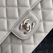 Chanel Flap Bag Grey Caviar Silver Hardware 25cm - 2