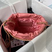 Chanel 22 Mini Handbag Gold Dark Pink 20x19x6cm - 5