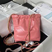 Chanel 22 Mini Handbag Gold Dark Pink 20x19x6cm - 4