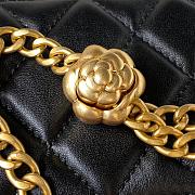 Chanel Vanity Case Black Lambskin Gold Flower 17x9.5x8cm - 3