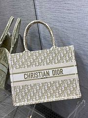 Dior Medium Book Tote White Gold-Tone Oblique 36cm - 1