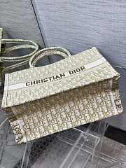 Dior Medium Book Tote White Gold-Tone Oblique 36cm - 3