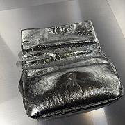 Balenciaga Monaco Small Chain Bag Silver Metallized Arena 27.9x18x9.9cm - 3