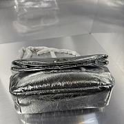 Balenciaga Monaco Small Chain Bag Silver Metallized Arena 27.9x18x9.9cm - 2